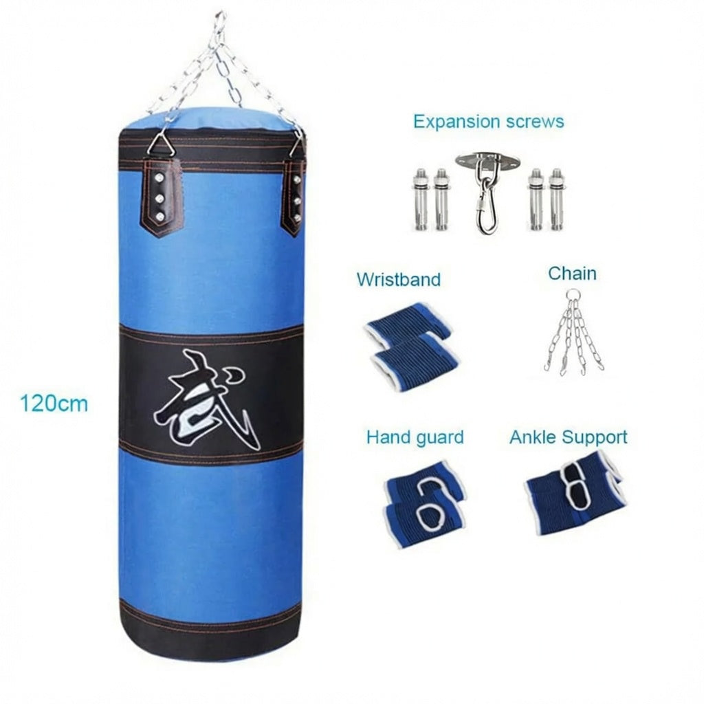 sac de frappe suspendu avec chaine bleu
