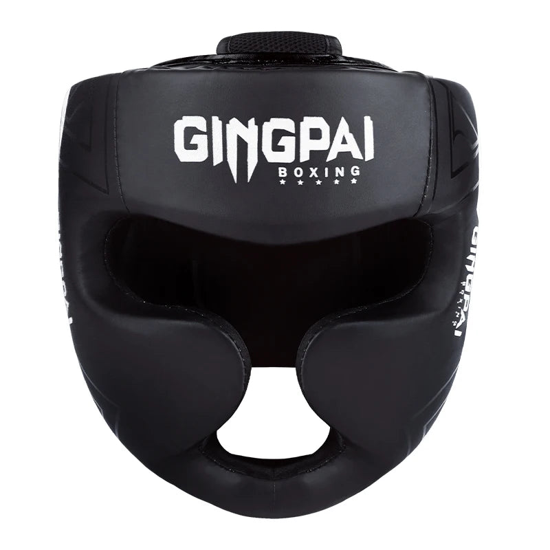Casque intégral de boxe thaï en simili-cuir