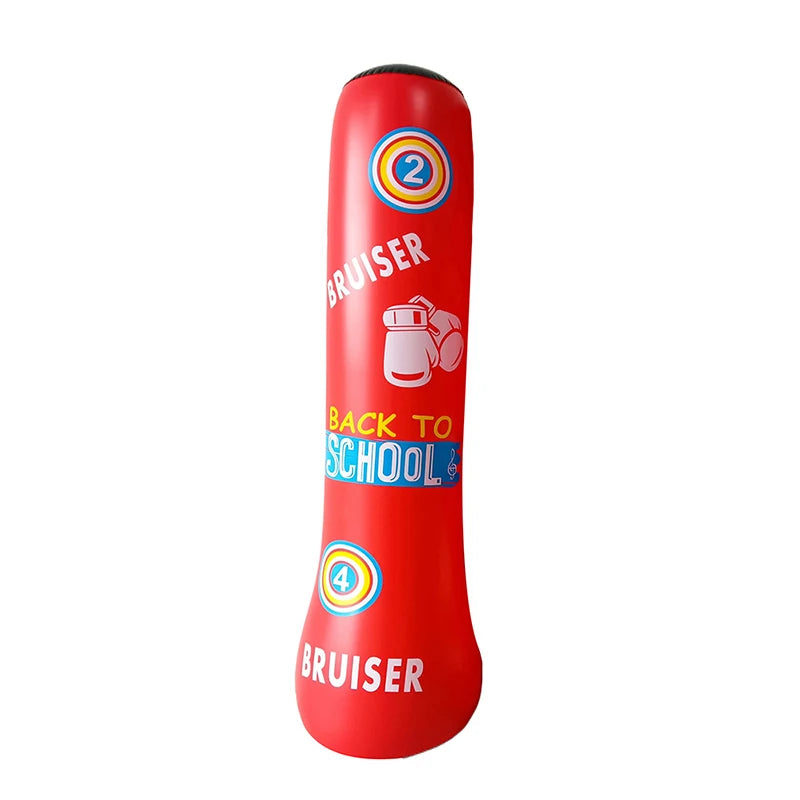 sac de frappe gonflable sur pied rouge boxe 