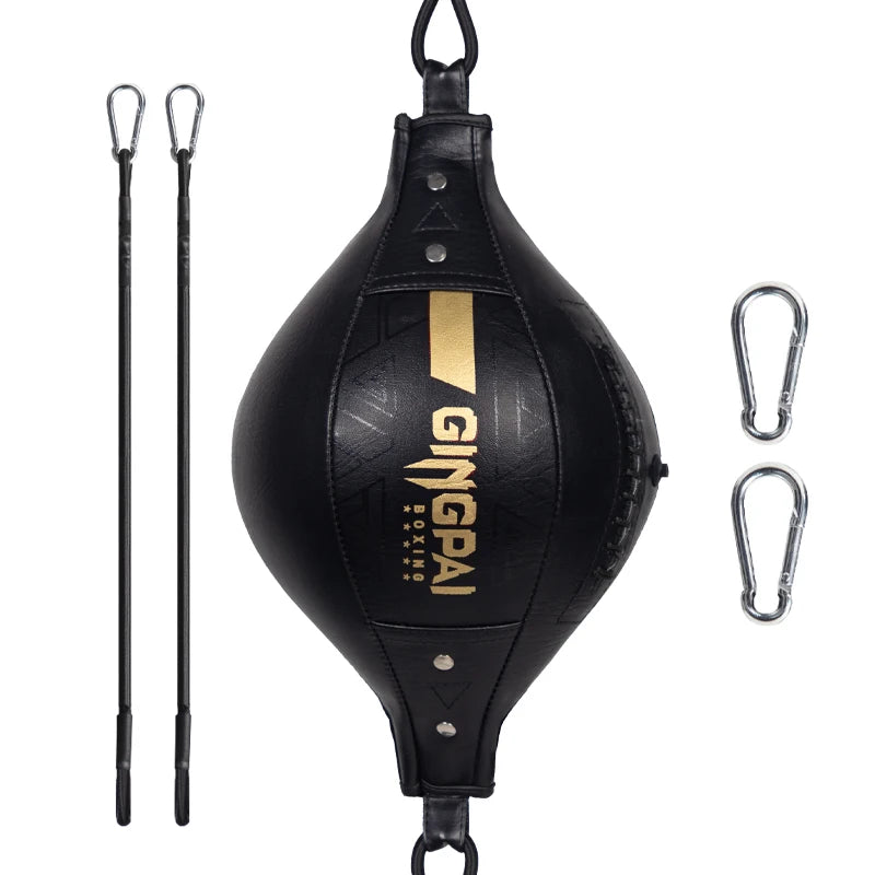 poire de vitesse gonflable double extrémités noire dorée
