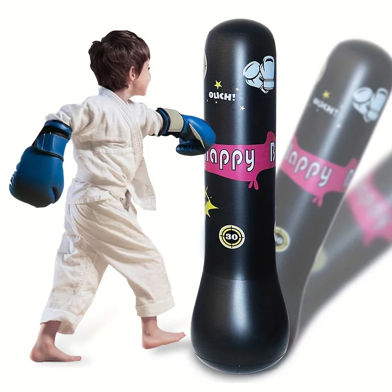 enfant frappant sac de frappe gonflable enfant avec rebond noir 