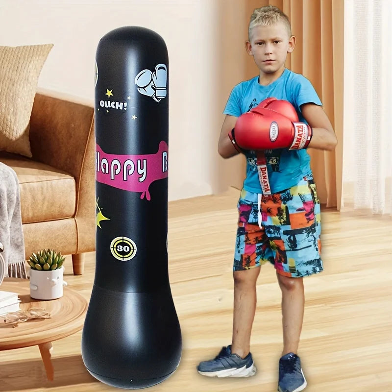 sac de frappe gonflable enfant avec rebond noir