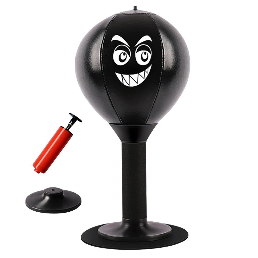 punching ball de table noir avec visage