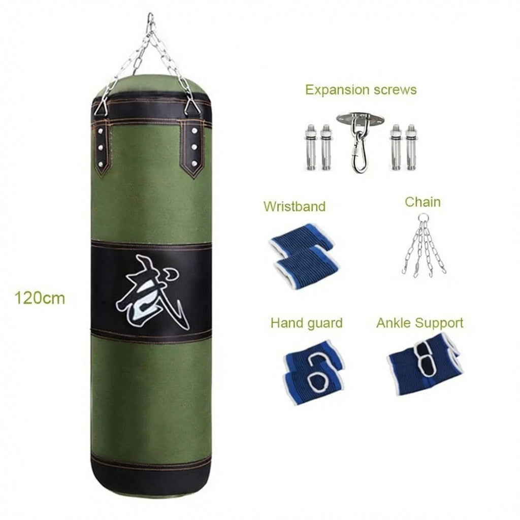 sac de frappe suspendu avec chaine vert